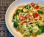 Delightful Zucchini Noodles & Broccoli With Peanut Sauce